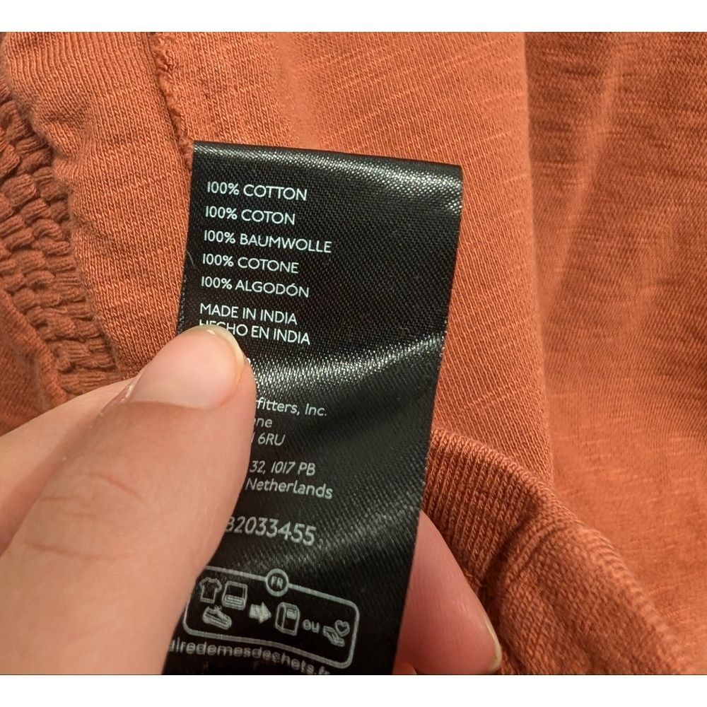 NWOT Pilcro Long Sleeve Cocoon Corset Top Anthropologie In Orange Size Small - Picture 7 of 7
